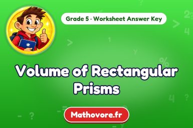 Volume of Rectangular Prisms – Grade 5 math worksheet answer key