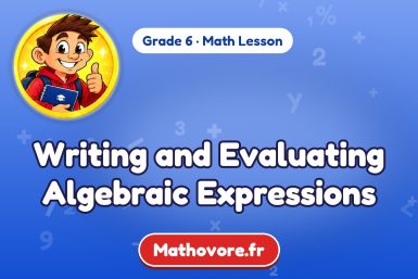 Writing and Evaluating Algebraic Expressions – Grade 6 math lesson