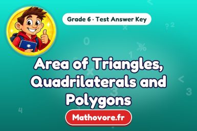Area of Triangles, Quadrilaterals and Polygons – Grade 6 math test answer key