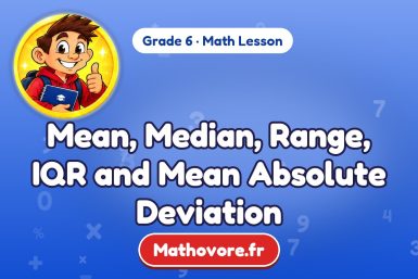 Mean, Median, Range, IQR and Mean Absolute Deviation – Grade 6 math lesson
