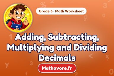 Adding, Subtracting, Multiplying and Dividing Decimals – Grade 6 math worksheet