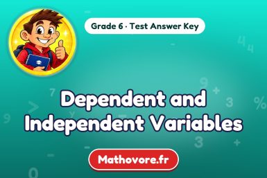 Dependent and Independent Variables – Grade 6 math test answer key