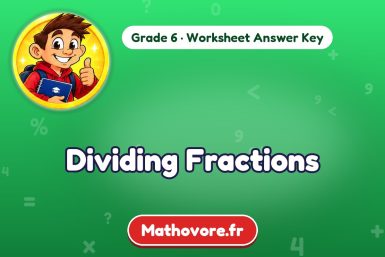 Dividing Fractions – Grade 6 math worksheet answer key