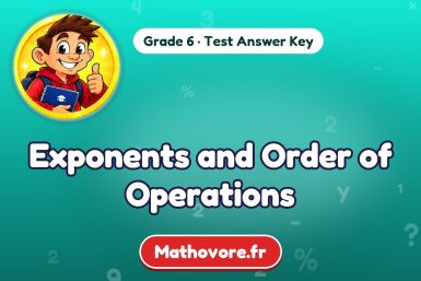 Exponents and Order of Operations – Grade 6 math test answer key