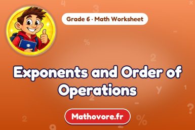 Exponents and Order of Operations – Grade 6 math worksheet