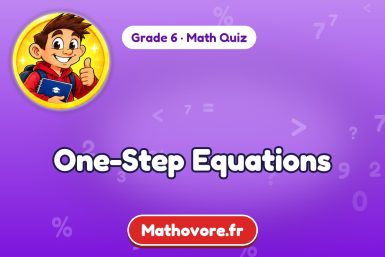 One-Step Equations – Grade 6 math quiz