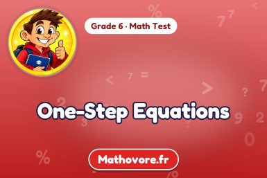 One-Step Equations – Grade 6 math test