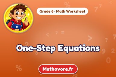 One-Step Equations – Grade 6 math worksheet