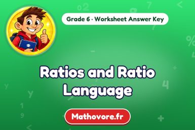 Ratios and Ratio Language – Grade 6 math worksheet answer key