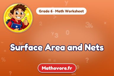 Surface Area and Nets – Grade 6 math worksheet