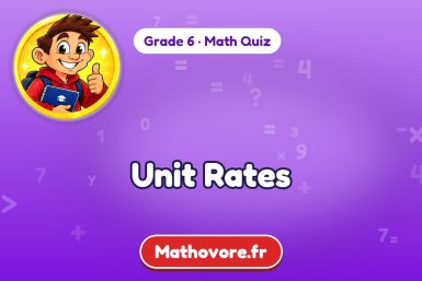 Unit Rates – Grade 6 math quiz