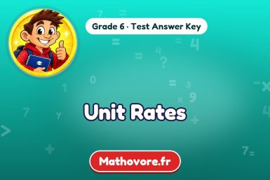 Unit Rates – Grade 6 math test answer key