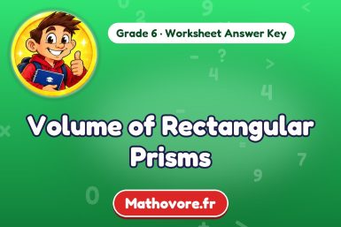 Volume of Rectangular Prisms – Grade 6 math worksheet answer key