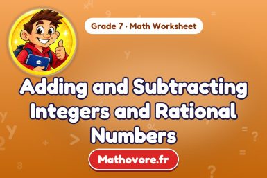 Adding and Subtracting Integers and Rational Numbers – Grade 7 math worksheet