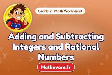 Adding and Subtracting Integers and Rational Numbers – Grade 7 math worksheet