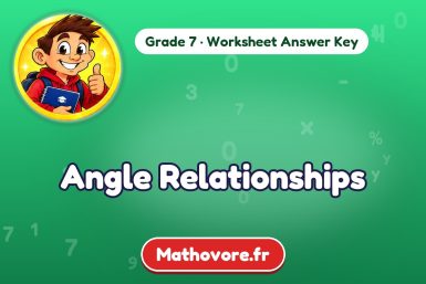 Angle Relationships – Grade 7 math worksheet answer key