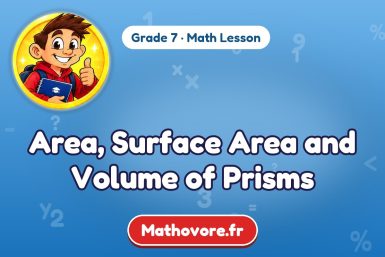 Area, Surface Area and Volume of Prisms – Grade 7 math lesson