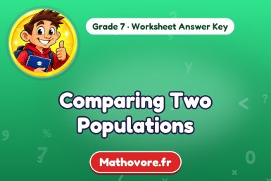 Comparing Two Populations – Grade 7 math worksheet answer key