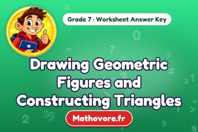 Drawing Geometric Figures and Constructing Triangles – Grade 7 math worksheet answer key