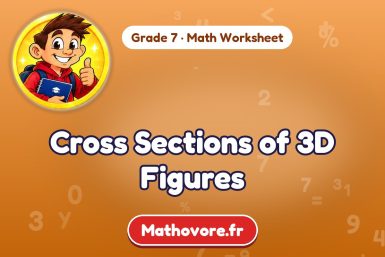 Cross Sections of 3D Figures – Grade 7 math worksheet