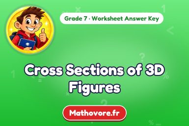Cross Sections of 3D Figures – Grade 7 math worksheet answer key