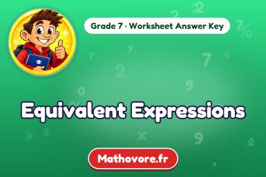 Equivalent Expressions – Grade 7 math worksheet answer key