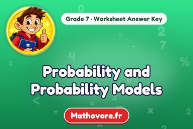 Probability and Probability Models – Grade 7 math worksheet answer key