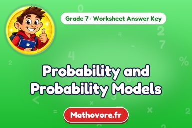 Probability and Probability Models – Grade 7 math worksheet answer key
