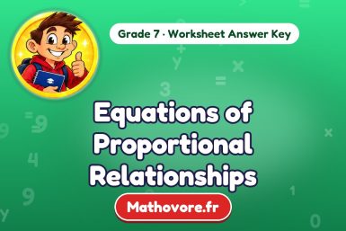 Equations of Proportional Relationships – Grade 7 math worksheet answer key