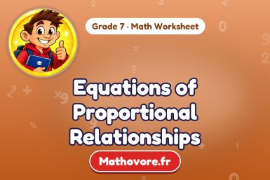 Equations of Proportional Relationships – Grade 7 math worksheet