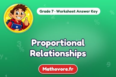 Proportional Relationships – Grade 7 math worksheet answer key