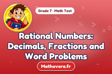 Rational Numbers: Decimals, Fractions and Word Problems – Grade 7 math test