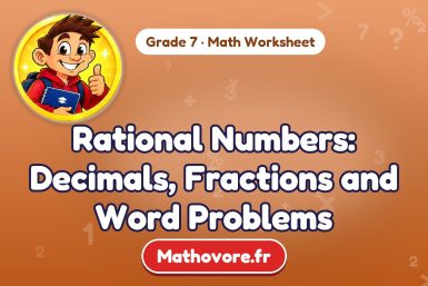 Rational Numbers: Decimals, Fractions and Word Problems – Grade 7 math worksheet