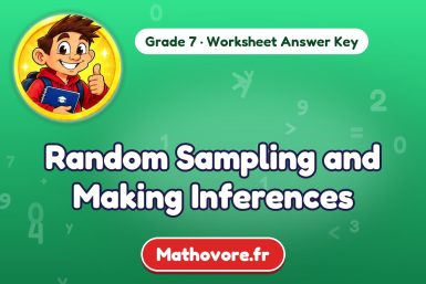Random Sampling and Making Inferences – Grade 7 math worksheet answer key