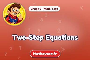 Two-Step Equations – Grade 7 math test