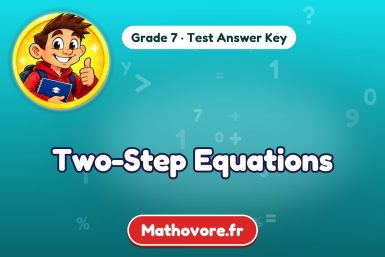 Two-Step Equations – Grade 7 math test answer key