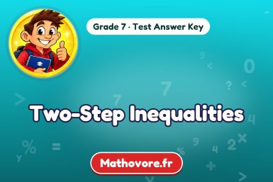 Two-Step Inequalities – Grade 7 math test answer key