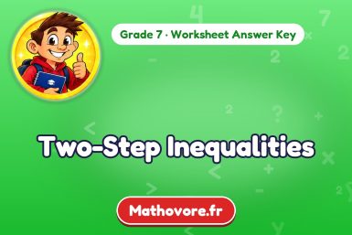 Two-Step Inequalities – Grade 7 math worksheet answer key
