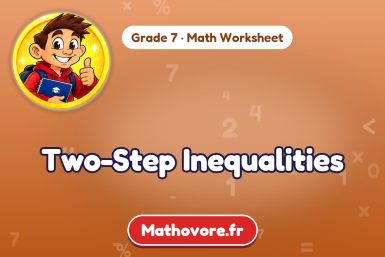 Two-Step Inequalities – Grade 7 math worksheet