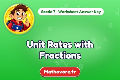 Unit Rates with Fractions – Grade 7 math worksheet answer key