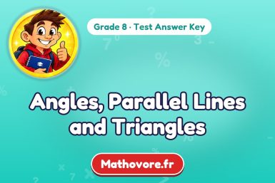 Angles, Parallel Lines and Triangles – Grade 8 math test answer key