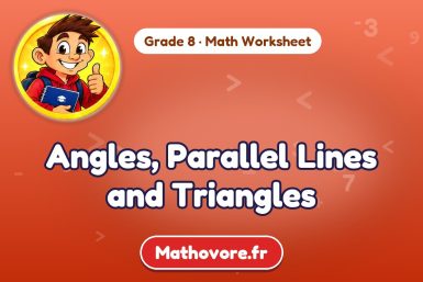 Angles, Parallel Lines and Triangles – Grade 8 math worksheet