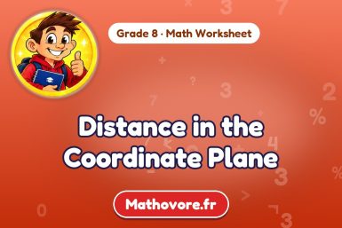 Distance in the Coordinate Plane – Grade 8 math worksheet