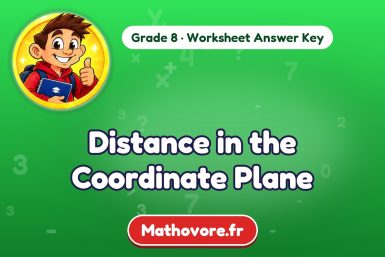 Distance in the Coordinate Plane – Grade 8 math worksheet answer key