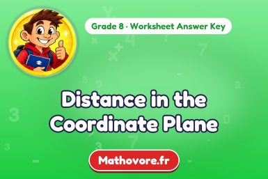 Distance in the Coordinate Plane – Grade 8 math worksheet answer key