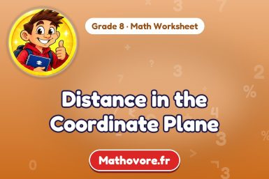 Distance in the Coordinate Plane – Grade 8 math worksheet