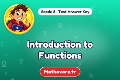 Introduction to Functions – Grade 8 math test answer key