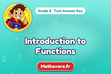 Introduction to Functions – Grade 8 math test answer key