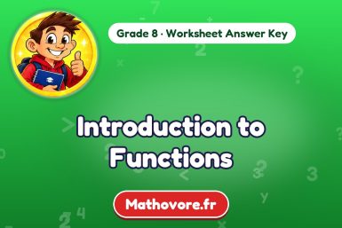 Introduction to Functions – Grade 8 math worksheet answer key