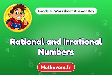 Rational and Irrational Numbers – Grade 8 math worksheet answer key
